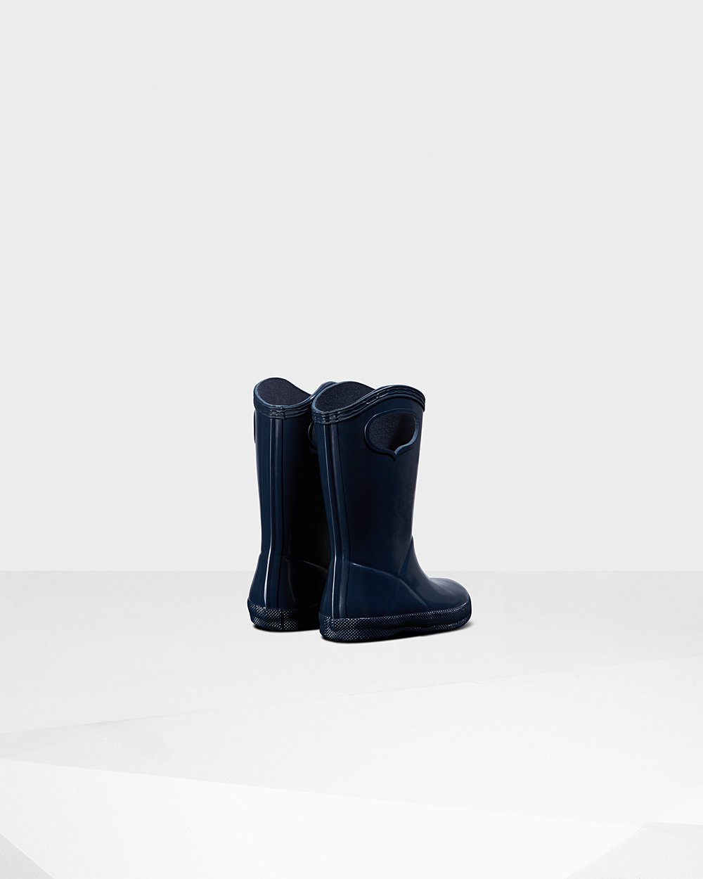 Botas de Lluvia Hunter Niños - Original First Classic Grab Handle Gloss - Azul Marino - WHQECDV-86